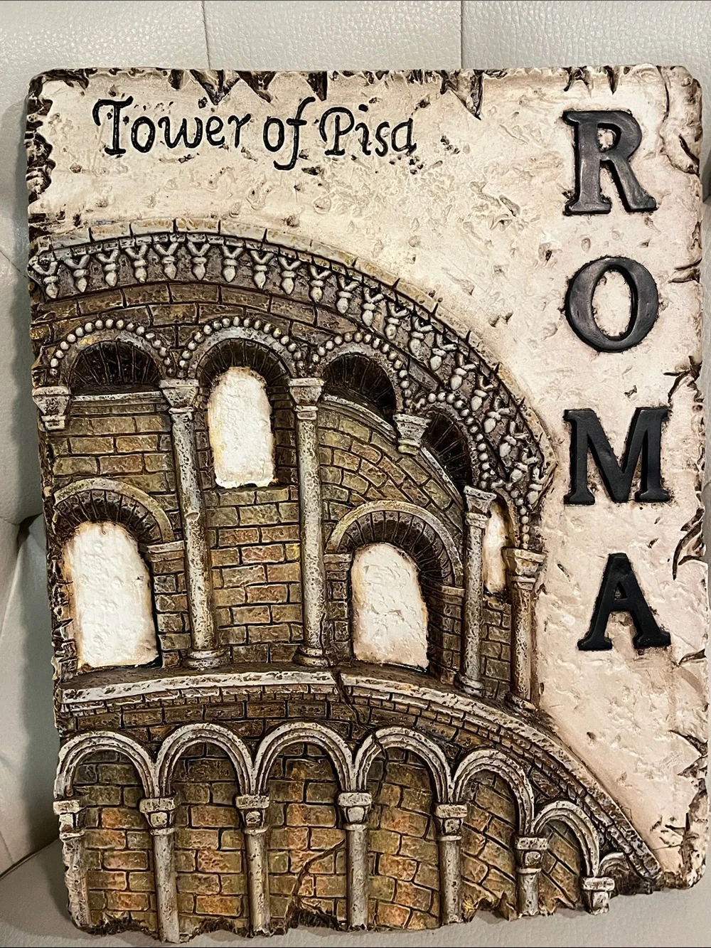 ROMA Tower of Pisa 1 Wall Art in Brown Cream Black 10X13 PARIS LISTED